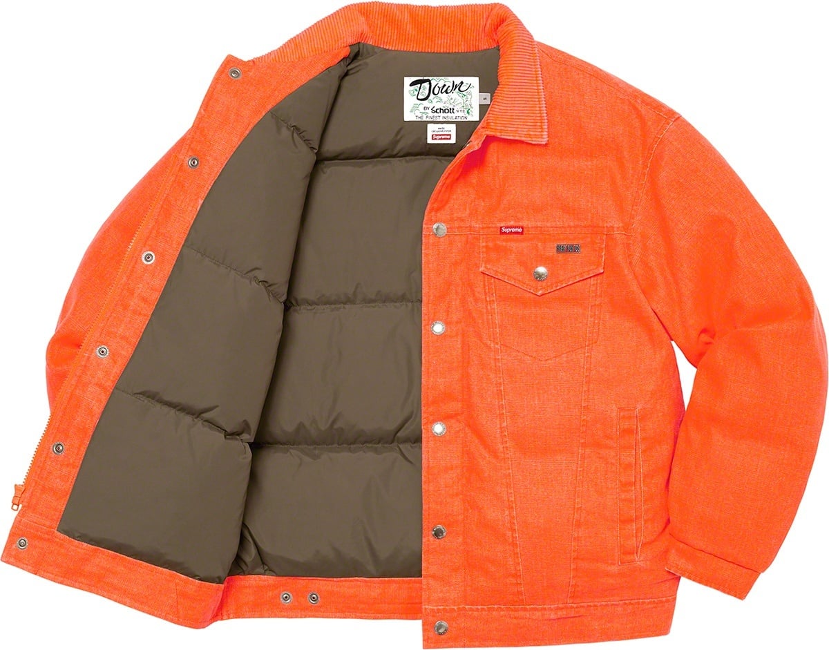 Supreme®/Schott® Canvas Down Trucker Jacket view 14
